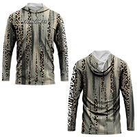 Venta al por mayor Upf50 Camisas de pesca con capucha para hombre Sublimación Poliéster Secado rápido Anti-uv Rendimiento Pesca Sudadera con capucha Jersey de manga larga