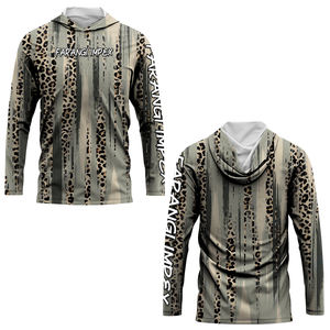 Venta al por mayor Upf50 Camisas de pesca con capucha para hombre Sublimación Poliéster Secado rápido Anti-uv Rendimiento Pesca Sudadera con capucha Jersey de manga larga - Product Image 2