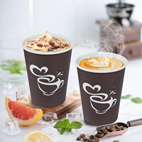 Impression de logo personnalisé Gobelets en papier écologiques de 4oz 8oz 12oz pour le café et le thé Conception d'icônes à paroi unique pour le bureau