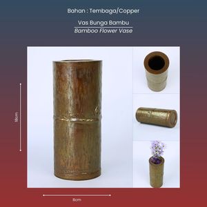 Jarrón con forma de bambú de cobre hecho a mano de alta calidad, mesa de plantas de interior única o exhibición de pared con toque Natural para Decoración - Product Image 5