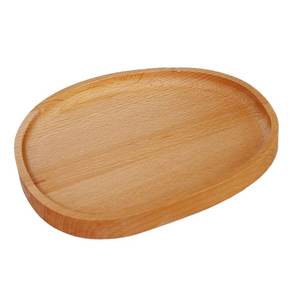 Nueva llegada 2024 forma ovalada contemporánea elegante personalizado desayuno mango madera bandeja para servir comida con asas al mejor precio - Product Image 1