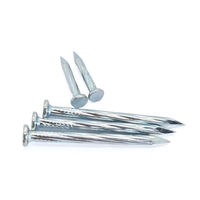 Clous en fer de qualité industrielle pour béton avec tige spirale polie, tête plate, pointe acérée - Diamètre personnalisable pour usage en construction