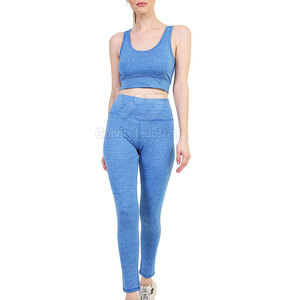 Conjunto Deportivo de Yoga para Mujer, Diseño Sólido con Logotipo Frontal, Ecológico, Transpirable, 2 Piezas, Ropa Deportiva para Entrenamiento - Product Image 3