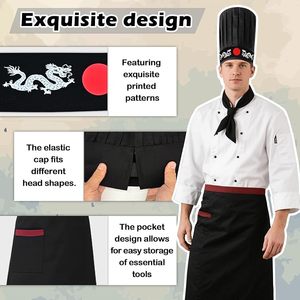 <b>Men</b> Chef Uniform Set With <b>White</b> <b>Jacket</b> Black Apron Hat And Neck Tie Work Fashion Uniform Cotton Material Comfortable Design - Product Image 2