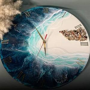 นาฬิกาติดผนังทำจากเรซินที่มีศิลปะทำด้วยมือไม่เหมือนใครนาฬิกาแขวนผนังศิลปะเรซิ่นจากอินเดีย - Product Image 1