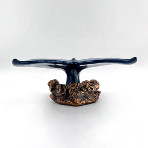 Statue de Queue de Baleine en Polyrésine, Sculpture de Tortues Marines et Trois Dauphins, Décoration Nautique d'Animaux Marins pour Table, Ornements - Product Image 2