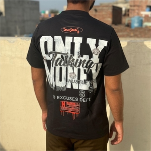 Camiseta de hombre de algodón 100% de peso pesado, ropa de calle con logotipo gráfico personalizado, ropa de uso diario con estampado de pantalla de gran tamaño con ajuste cómodo - Product Image 1