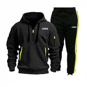 ชุดวอร์มผู้ชายแบบมีฮู้ด สไตล์สตรีทแวร์ ทรงเข้ารูป สีพื้น สำหรับฤดูใบไม้ร่วง ปรับแต่งได้ |   ชุดสองชิ้นผ้าไนลอน/คอตตอนพิมพ์ลายระบายอากาศได้ดี - Product Image 1