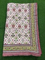 Couette indienne artisanale de Jaipur, style moderne, imprimée à la main, réversible, en voile de coton, motif patchwork, écologique, 60x90