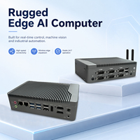 Ordinateur industriel de pointe Intel Alder Lake N97 sans ventilateur, mini PC double LAN, multi-affichage, 6 ports série, WiFi 4G, extension pour l'automatisation