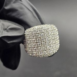 Anillo de Lujo con Diamante Moissanite de Corte Redondo VVS, Estilo Hip Hop, Plata de Ley 925 con Baño de Rodio, para Uso Unisex - Product Image 6