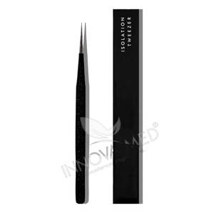 Pince à cils professionnelle en or 45 à 90 degrés pince à cils Isolation volume et pince à cils incurvée en acier inoxydable - Product Image 3