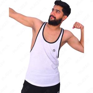 Chaleco de gimnasio de algodón GSM 230 para hombre, camiseta sin mangas Lisa con logotipo personalizado para culturismo y Fitness con ribete de contraste - Product Image 2