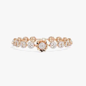 Minimalist Rose Gold Diamond Tennis Bracelet Moissanite Bracelet Romantic Anniversary Gift for <b>Wife</b> - Product Image 2