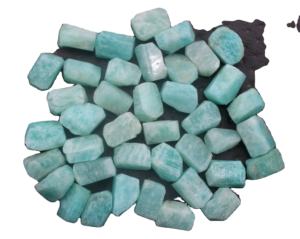 25 pièces découpées à la main, brut 14-16 MM, fabrication de bijoux, matériel authentique, pierre de cristal d'amazonite naturelle, Collection de pierres - Product Image 1