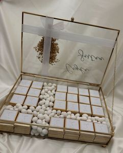 Sophisticated metal <b>glass</b> scroll <b>box</b> with gold-plated accents and a premium finish perfect for elegant jewelry organization - Product Image 3