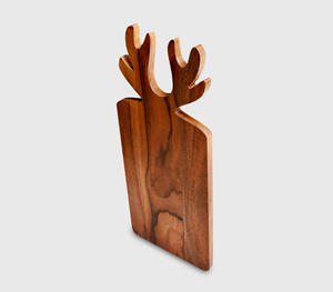 Planche à découper en bois d'acacia foncé de qualité supérieure avec poignée et design à trou, bloc de boucher durable pour la préparation et le service de légumes et de viande - Product Image 3