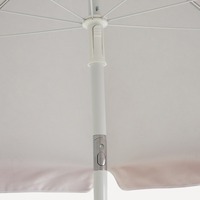 Parasol de plage extérieur inclinable avec angle réglable, personnalisé, UV50+, auvent orange, sombrilla, poteau en acier blanc, nervures en fibre de verre