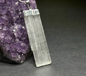 Selenite <b>Crystal</b> Necklace Selenite Gemstone <b>Pendant</b> with Complimentary Chain Jewelry Making - Product Image 6