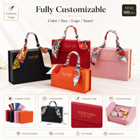 Boîte cadeau pliante de luxe avec logo personnalisé, poignée en soie et fermeture magnétique pour mariage, bébé, boutique, emballage cadeau