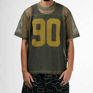 Fabricant personnalisé de maillot de football américain vintage en maille tricotée surdimensionnée col en V maillot en maille Boxy uniforme de football américain pour hommes - Product Image 5