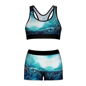 Conjunto Deportivo de Brasier y Pantalones Cortos de Cintura Alta Transpirable para Mujer, Compresión para Yoga, Correr, Gimnasio, Entrenamiento, Ropa Deportiva Activa, Venta al Por Mayor Personalizada - Product Image 4