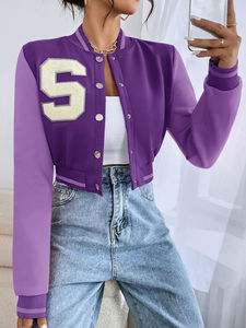 New <b>Top</b> Quality Cropped Varsity Jackets for Women and Custom Logo Premium Quality for Best Material Varisty Jacket - Product Image 2
