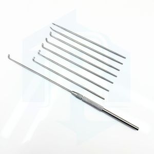 Juego de cuchillos neuroquirúrgicos con mango de mandril médico Universal, gancho angular, esquina afilada Roma para cirugía neurológica, potencia Manual - Product Image 1