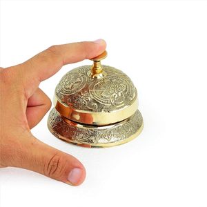 Cloche de bureau classique en laiton massif antique avec travail d'art traditionnel | Cloche de bureau bruyante - Product Image 2