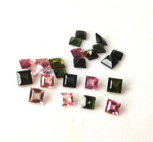 พลอยอัญมณีหลวมทรงสี่เหลี่ยมตัดเป็นเหลี่ยมเพชรพลอยทัวร์มาลีนธรรมชาติขนาด2-5มม. สำหรับการทำเครื่องประดับ - Product Image 2