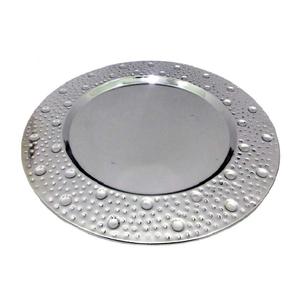 Placa de carga de Metal plateado con diseño en relieve para boda, platos de acero inoxidable para servir ensaladas, a la venta - Product Image 5