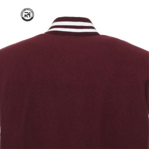 2025 veste universitaire personnalisée de haute qualité 100% coton laine cuir manches debout avant OEM vente en gros hiver Letterman Chenille - Product Image 3