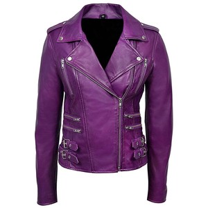 Women's Slim Fit Leather Jacket Real Genuine Leather Fashion Motorcycle Design OEM Manufacturer Wholesale Supply - Product Image 5
