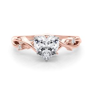 Heart Shape Three Stone Twisted Engagement <b>Ring</b> For Women - Product Image 3