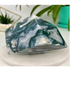 Cubo de ágata musgosa de alta calidad, artesanía de cristal Ideal para zonas de meditación de equilibrio de Chakra curativa y piedra semipreciosa única - Product Image 3