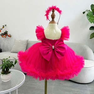 Nhung Nguyen OEM ODM bébé fille robe de soirée 2 robe de princesse avec train détachable jupe à nœud de ventre fabriquée au Vietnam pour les enfants - Product Image 3