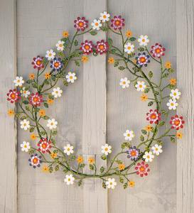 Metal <b>Wreath</b> Round Wall Art Handcrafted Christmas Decoration <b>for</b> Home Front <b>Door</b> Hanging Indoor Outdoor Holiday Display - Product Image 2