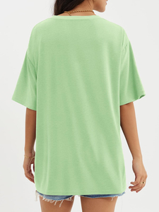 T-shirts d'été décontractés pour femmes, coupe régulière, 100 % coton respirant, écologiques, avec logo personnalisé, grandes tailles, vente en gros - Product Image 6