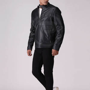 Dernières vestes en cuir pour hommes style High Street Pakistan faites pour l'hiver avec logo à l'avant Prix de gros à bas quantité minimale de commande - Product Image 2