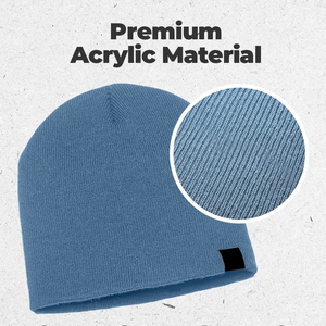 Hot Selling Demanding Wholesale Beanies Unisex Winter <b>Warm</b> <b>Hats</b> Plain Beanie Custom Brand Woven logo Cotton Knitted Beanie Caps - Product Image 2