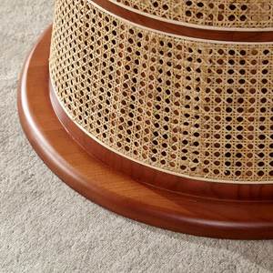Modern round <b>Dining</b> <b>Table</b> Solid Teak Wood Frame with Rattan Wicker high quality with natural color for Indoor and <b>Outdoor</b> Use. - Product Image 4