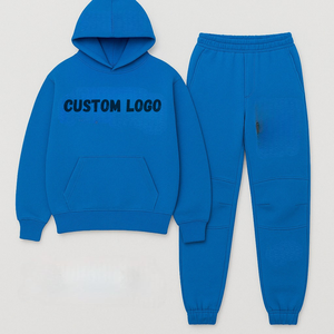 Sweat à capuche imprimé au design personnalisé pour hommes survêtement évasé empilé et pantalon de jogging et survêtements 100% coton du Pakistan - Product Image 5