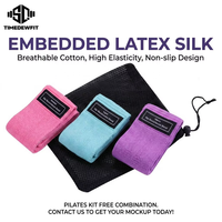 Bandes de Résistance en Tissu Polyester Épais pour Hanches et Fessiers, Logo Personnalisé, Antidérapantes, Élastiques Tricotées pour Yoga et Entraînement en Salle de Sport (Vente en Gros)