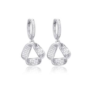 Pendientes Colgantes de Zirconia con Forma Geométrica Única, Hechos a Mano en Turquía, Joyería de Plata de Ley 925 al por Mayor - Product Image 5