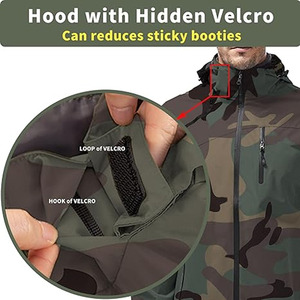 Veste Soft Shell pour hommes Coupe-vent à capuche en polaire imperméable Manteau de pluie à capuche pour hommes Vestes Softshell téléchargées par Dress Sports - Product Image 3