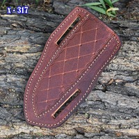 Funda de Cuero Hecha a Mano para Cuchillo, Diseño Grabado de Leopardo, Estilo Industrial, Ajustable, Acabado de Alto Brillo, para Cocina