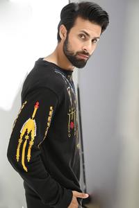 Vente en gros de sweatshirts coupe-vent à manches longues 100% coton à col ras du cou pour hommes d'hiver avec logo personnalisé-Service OEM - Product Image 2