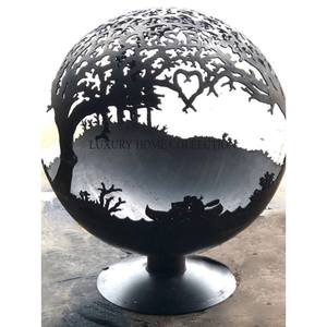 Modern sleek metal <b>fire</b> <b>pit</b> with matte black powder coating and firewood storage for elegant outdoor heating solutions - Product Image 1