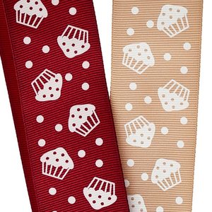 Cinta de Grosgrain con Estampado Floral de Cupcakes, Rollo de Organza y Satén de Poliéster de Lujo para Envolver Regalos de Cumpleaños y Moda - Product Image 2