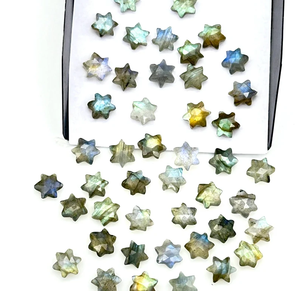 Cuentas de piedras preciosas con forma de estrella Lisa Briolette de estrella tallada de labradorita Natural para joyería, cuentas talladas a mano de labradorita, cuentas de estrella - Product Image 5